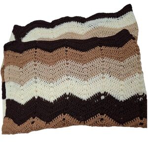 Retro 70’s Crochet Afghan Throw Blanket